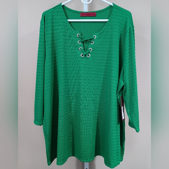 Love Scarlett Tops - Love Scarlett Women's (Size 2X) Green Long Sleeve Blouse (NWT)